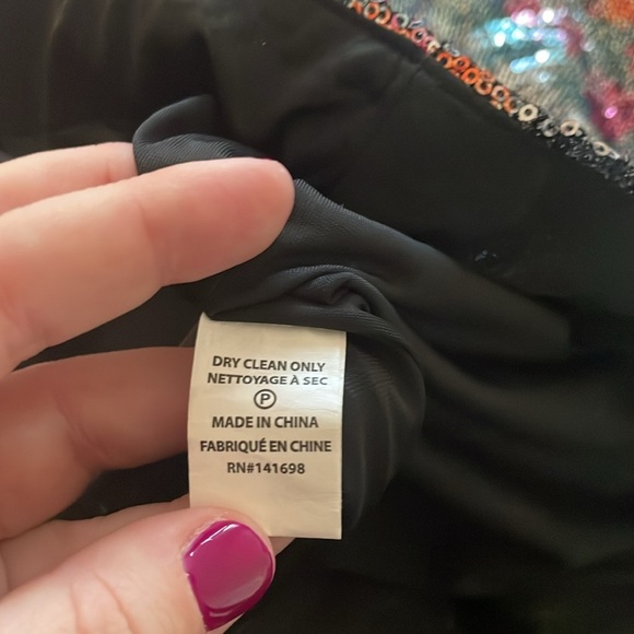 Ramy Brook Auerbach Dolman Long Sleeve V-Neck Multicolor Sequin Mini Dress - Picture 4 of 10